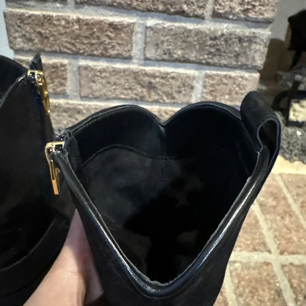 Dolce Vita Women Kenzen Western Harness Pointed‎ Toe Black Boots sz 7